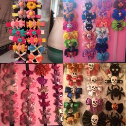 Handmade Halloween hair bows