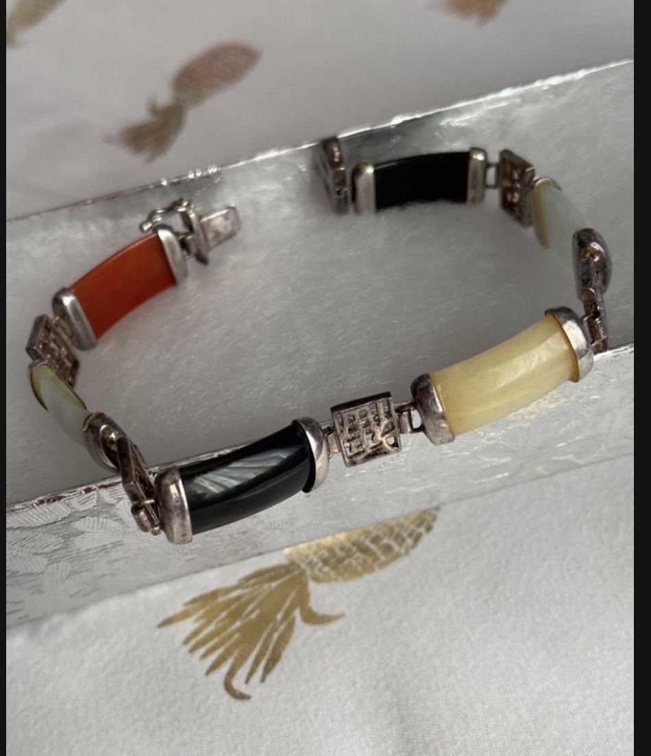 π
LIKE NEW 925 Sterling Silver Natural Jade Bracelets SALE $80 ππ