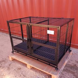 43” Large Heavy-Duty Dog Cage, Foldable, And Stackable Up To 3 - Tiers (New) 📦 