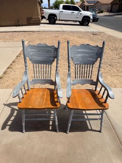 Set (2) Wood Dining Chairs -  43” Height