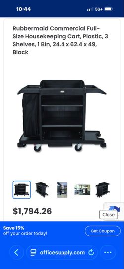 Rubbermaid executive full-size cleaning cart