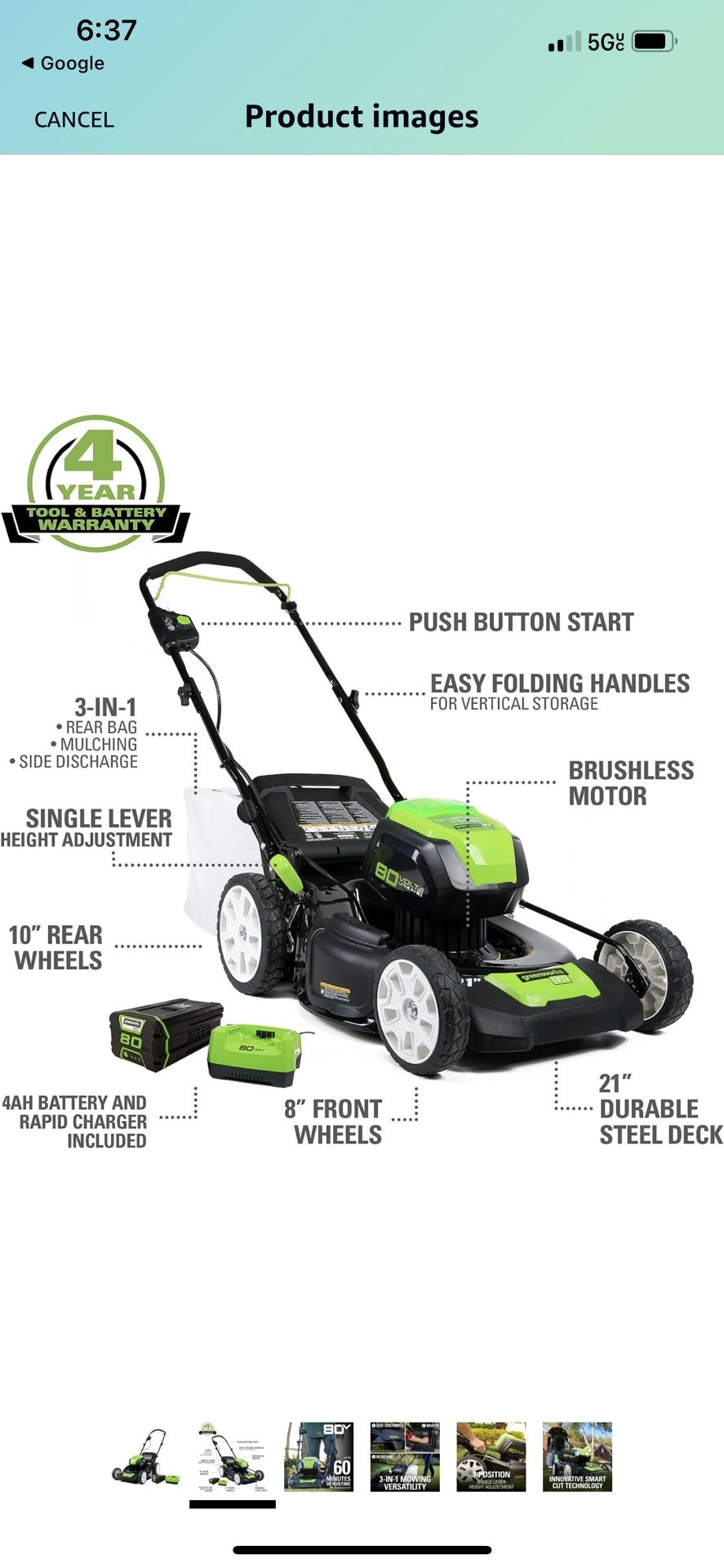 Brand New Green Works 80 V