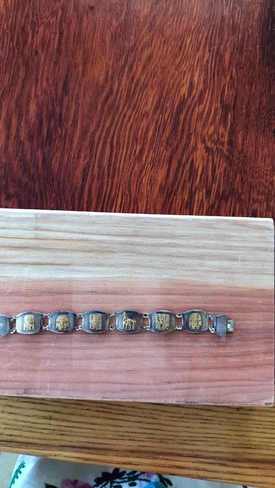Sterling Silver & 18k Gold Bracelet From Peru