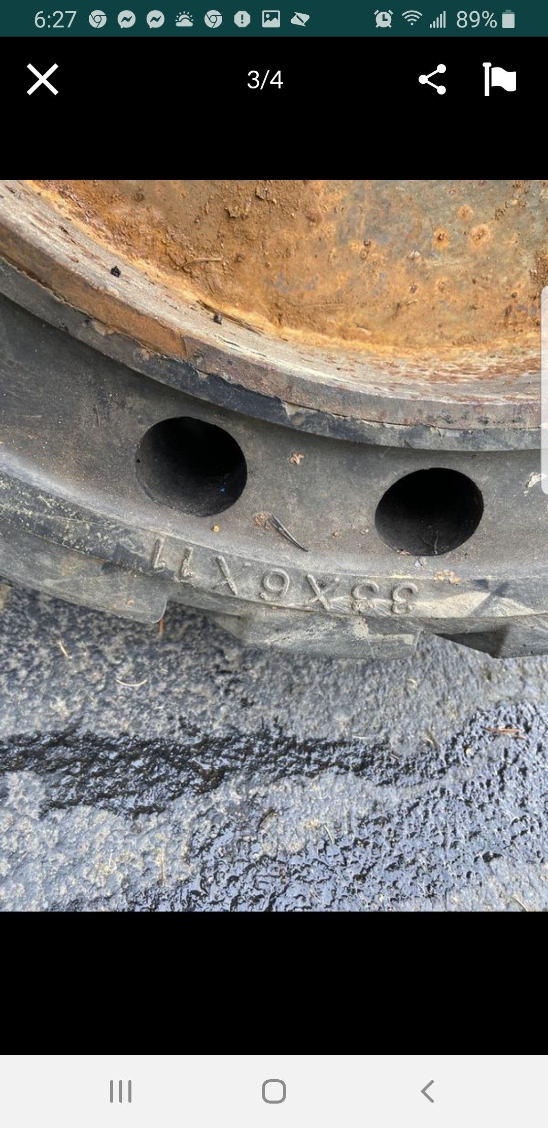 Bobcat wheel with solid tire