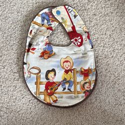 Plush Cowboy Baby Bib 
