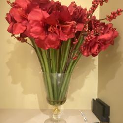 Flowers In Glass Base 