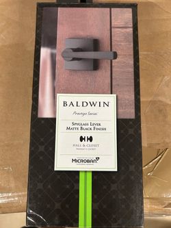 Baldwin Prestige Spyglass Matte Black Hall/Closet Door Handle with Microban Technology