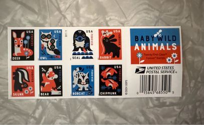 Baby Wild Animals Forever Stamps Booklet