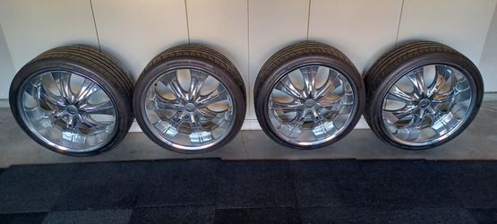 22"chome wheels and tires (4)