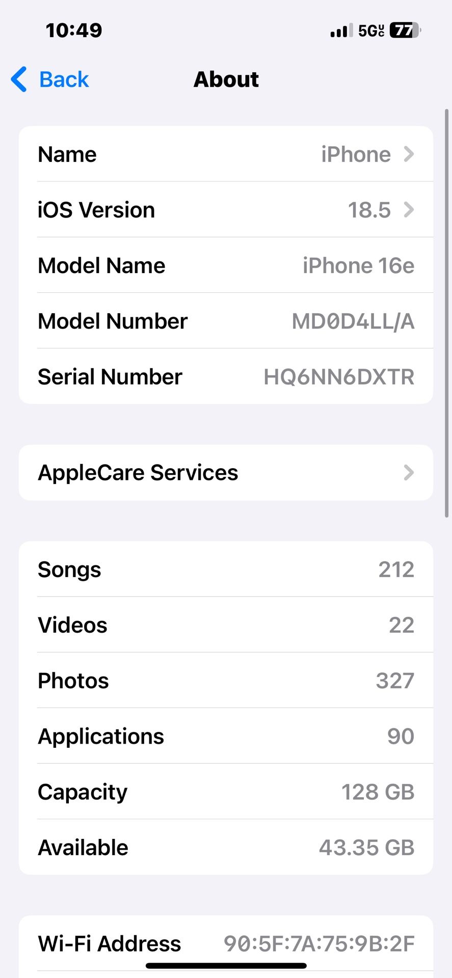 iPhone 16e Black 128gigs Blacklisted