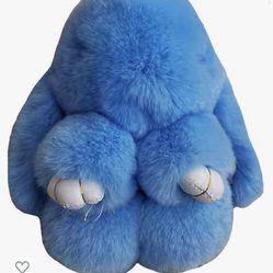  307 ETENOVA Bunny Keychain Soft Cute Rex Rabbit Fur Keychain Car Handbag Keyring Bag Charms Pendant