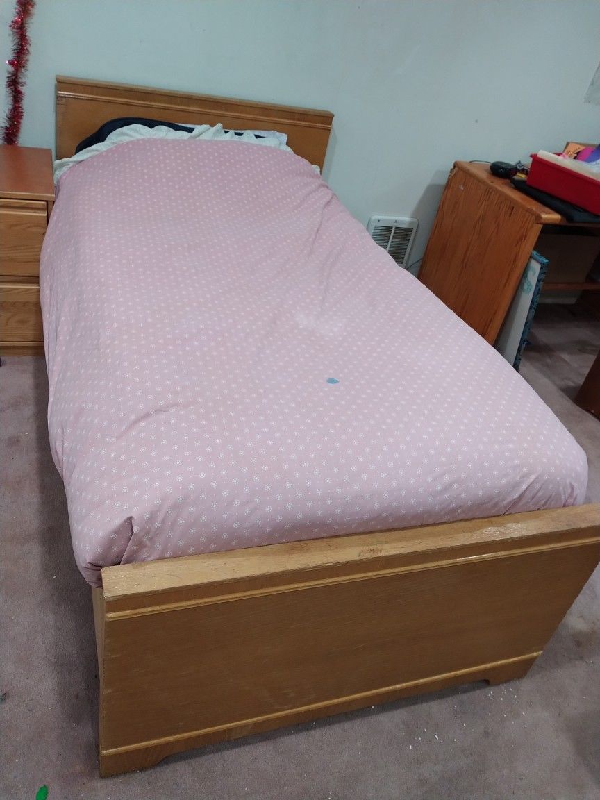 TwinSize Mattress, Box Spring, And Bed Frame for Sale in Portland, OR