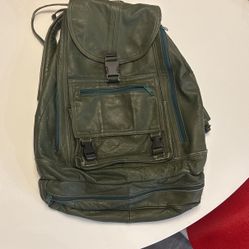Green Leather Backpack
