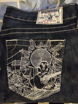 NEW Women's True Religion Size 31 EMBROIDERED "Skinny" section jeans-$170