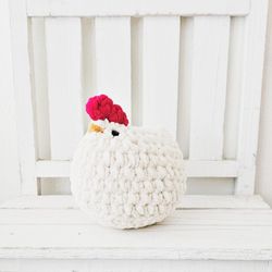 Crochet Chicken Handmade Chicken Plushie Farmhouse Decor