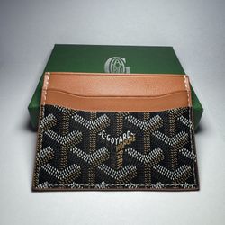Brown And Black Goyard Cardholder New With Tags