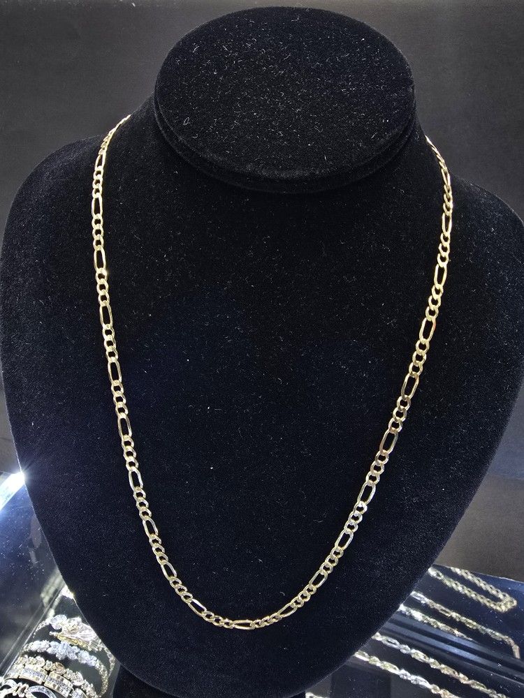 Gold Chain 14K SOLID Figaro