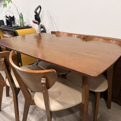 Mid Century Modern Dining Table Set - Dining Table Set 5pc