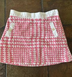 Janie and Jack Pink White Houndstooth Skirt 3T 