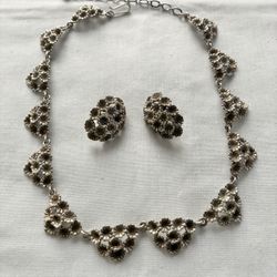 Cini Silver Chocker Necklace & Earrings