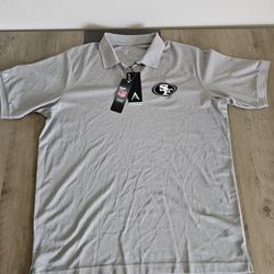 NEW San Francisco 49ers Gray Polo Antigua Authentic NFL Apparel Men’s Sz Large
