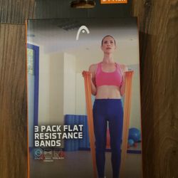 3 Pack Flat Fitness Exercise Resistance Bands Used 1x