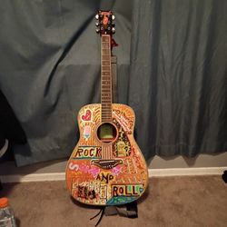 Used Guitar With art Designs 