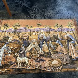 Vintage MCM XL Tapestry Wall Decor