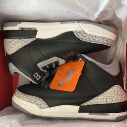 Air Jordan 3 Retro (GS) Black/Fire Red-Cement Grey