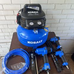 Kobalt Air compressor With Nail Guns 