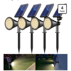 Solar Spotlight Outdoor Waterproof, 36 LED Outdoor Solar Lights with 2200mAh, 2-in-1 Wall or Ground Solar Flood Lights for Yard, Garden, Pathway, Auto