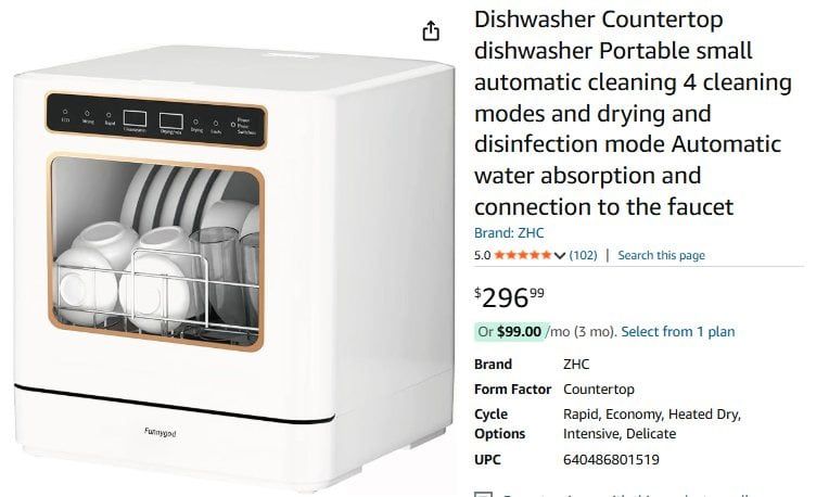 Dishwasher Countertop dishwasher Portable small automatic cleaning