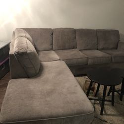 Grey Contemporary, L Shaped sectional W/ Chaise