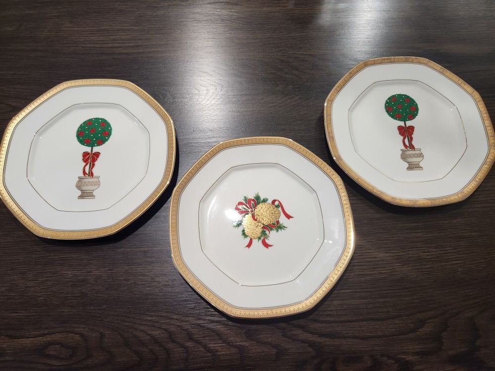 Gold Rimmed Fine China Plates - 3