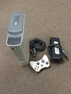 Xbox 360 with adapters and cables