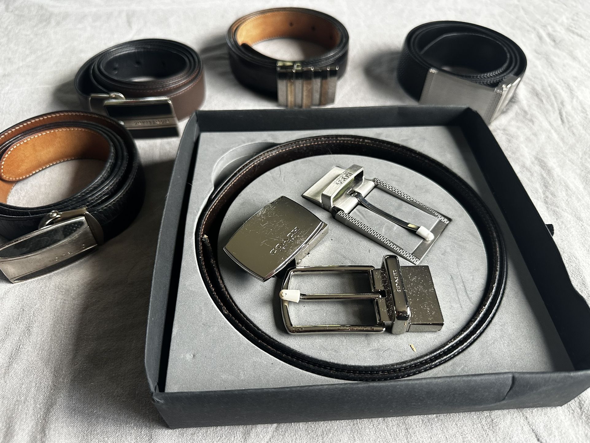 Luxury Men’s Genuine Leather Belt MontBlanc, Hugo Boss, Coach