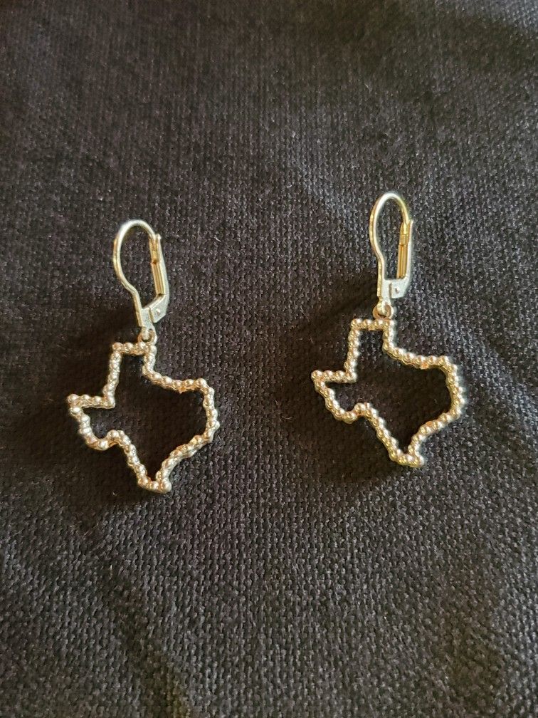 Sterling Silver State of Texas Earrings