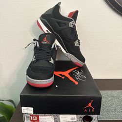 Preowned Nike Air Jordan IV Retro "2012 Black Cement" (Men's Size 13) 308497-089
