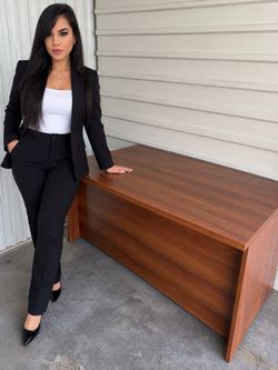 Solid wood office desk