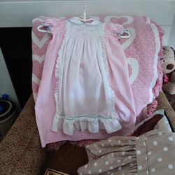 Girls Pink Gingham Dress Size