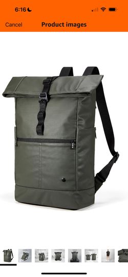 Casual Daypack Waterproof Roll Down for Women Heavy Duty Large Roll Top Rucksack for Adult Men Lightweight Backpack for Travel Green