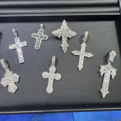 Moissanite cross pendants