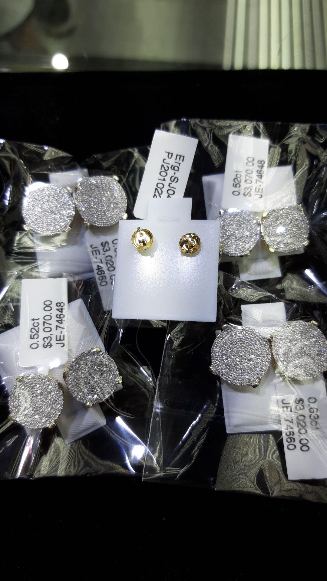 14k gold diamond earrings big size today special $800 each