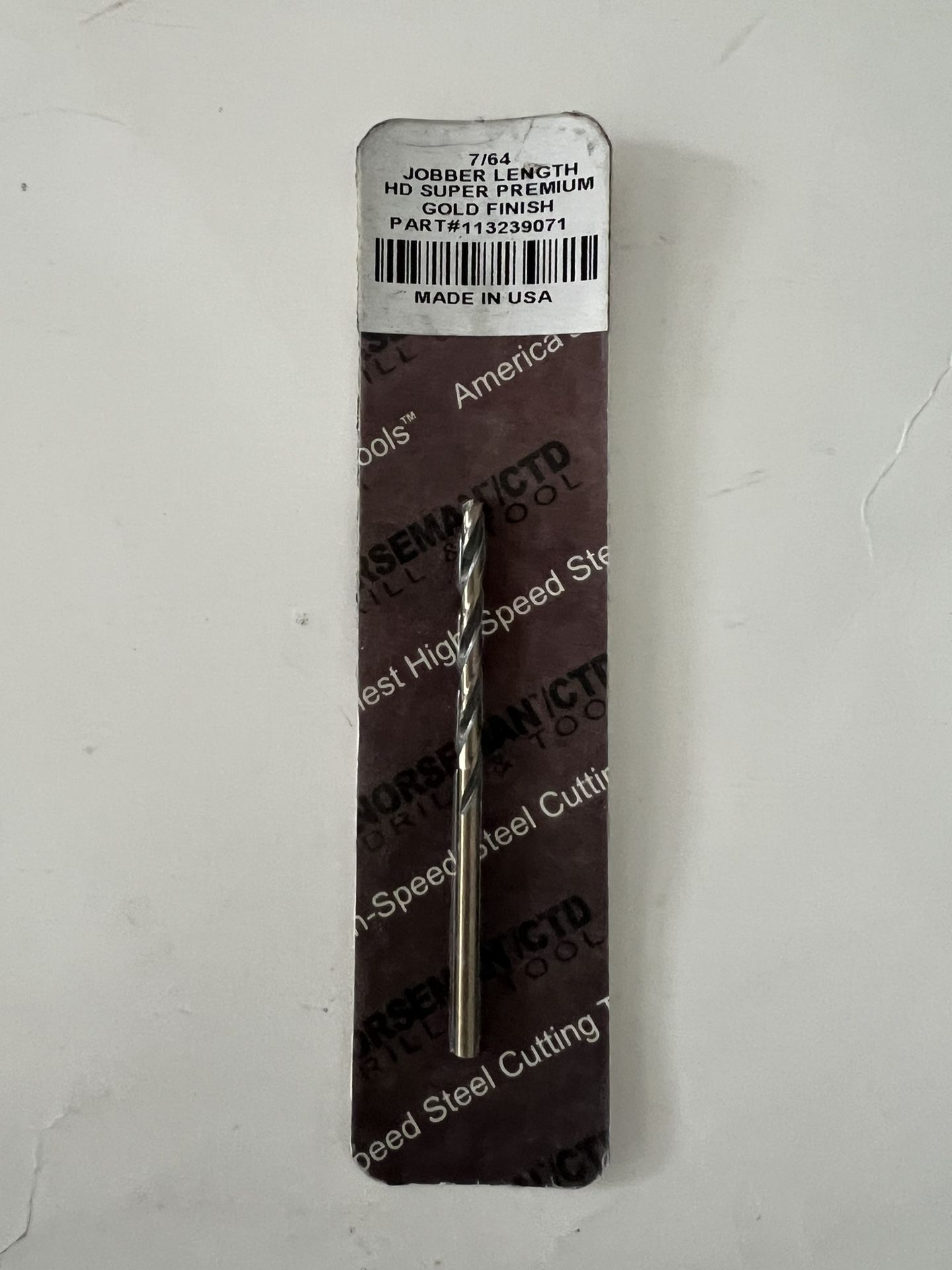 Norseman 7/64” HD Super Premium Jobber Length Drill Bit, USA
