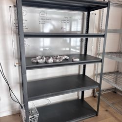 3 Metal Shelving Units. Great Condition. $250 For All Three 