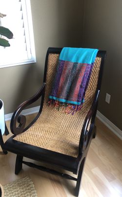 wood and wicker chair