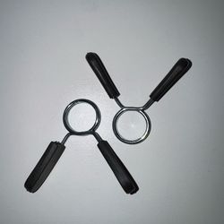 Standard Barbell Spring Collars 1” Pair – Weight Clips for Home Gym