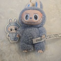 Labubu exciting macaron sea salt  coconut plush toy keychain