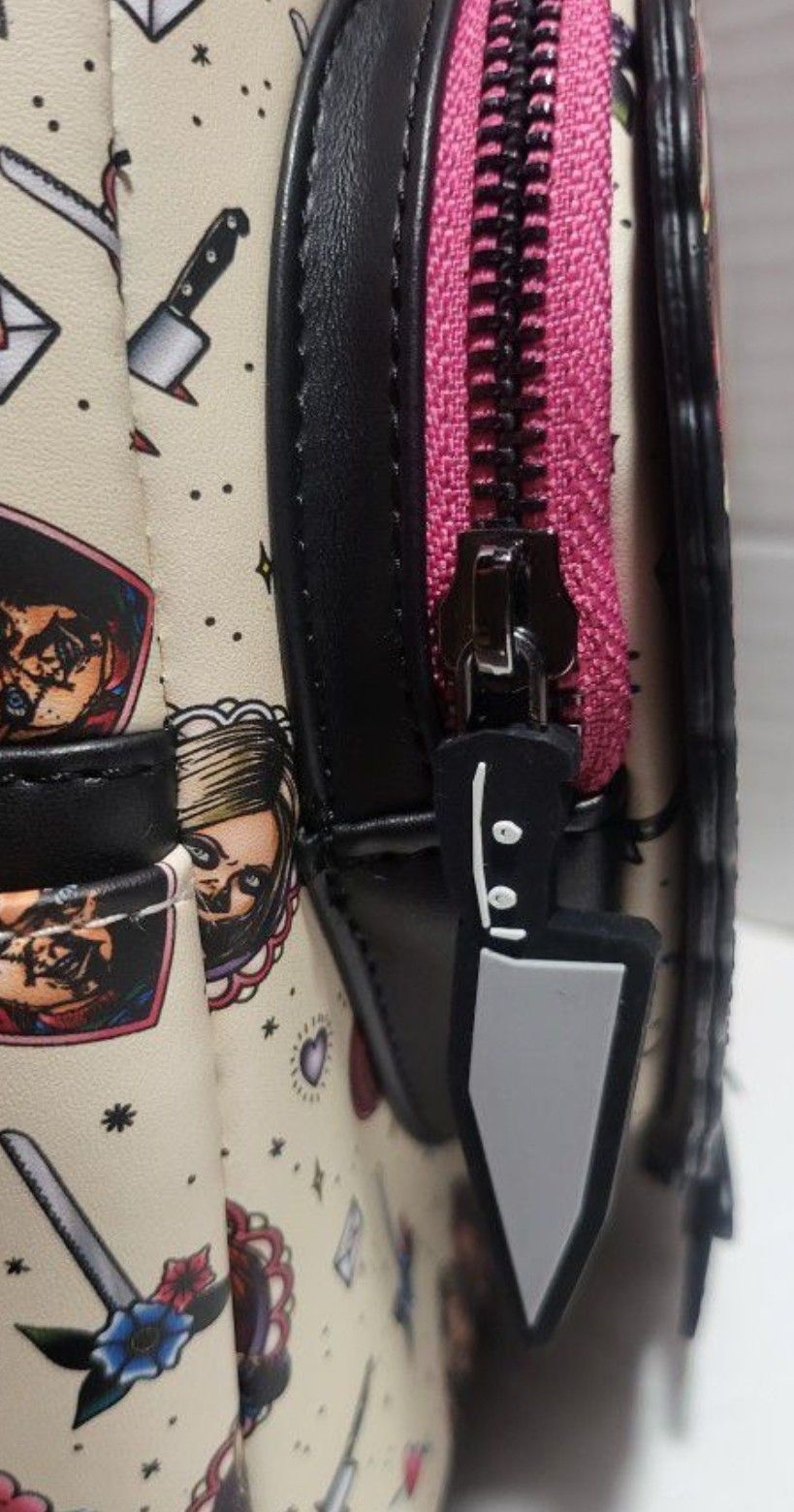 Loungefly Tiffany Valentine Leather Jacket Mini Backpack (NWT) Bride of Chucky Tiffany Cosplay Mini Backpack by Loungefly  main image 2