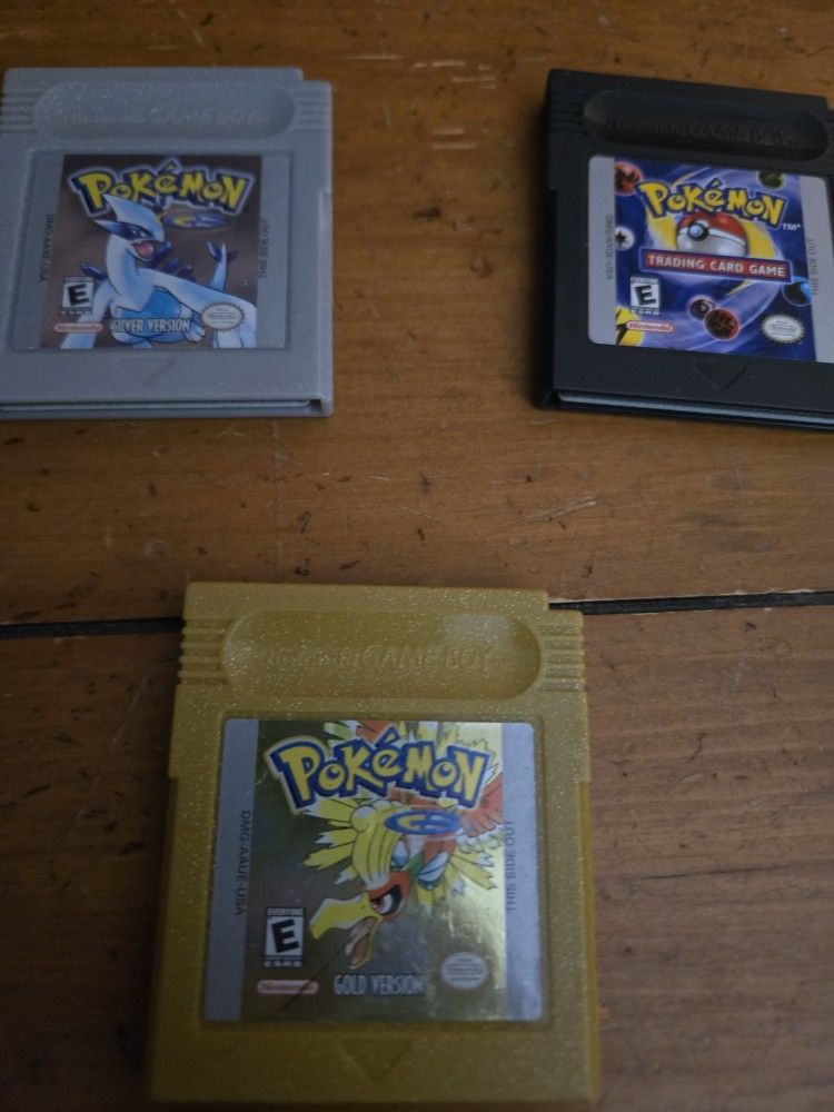 5 Vintage Pokémon Gameboy System Cartridges